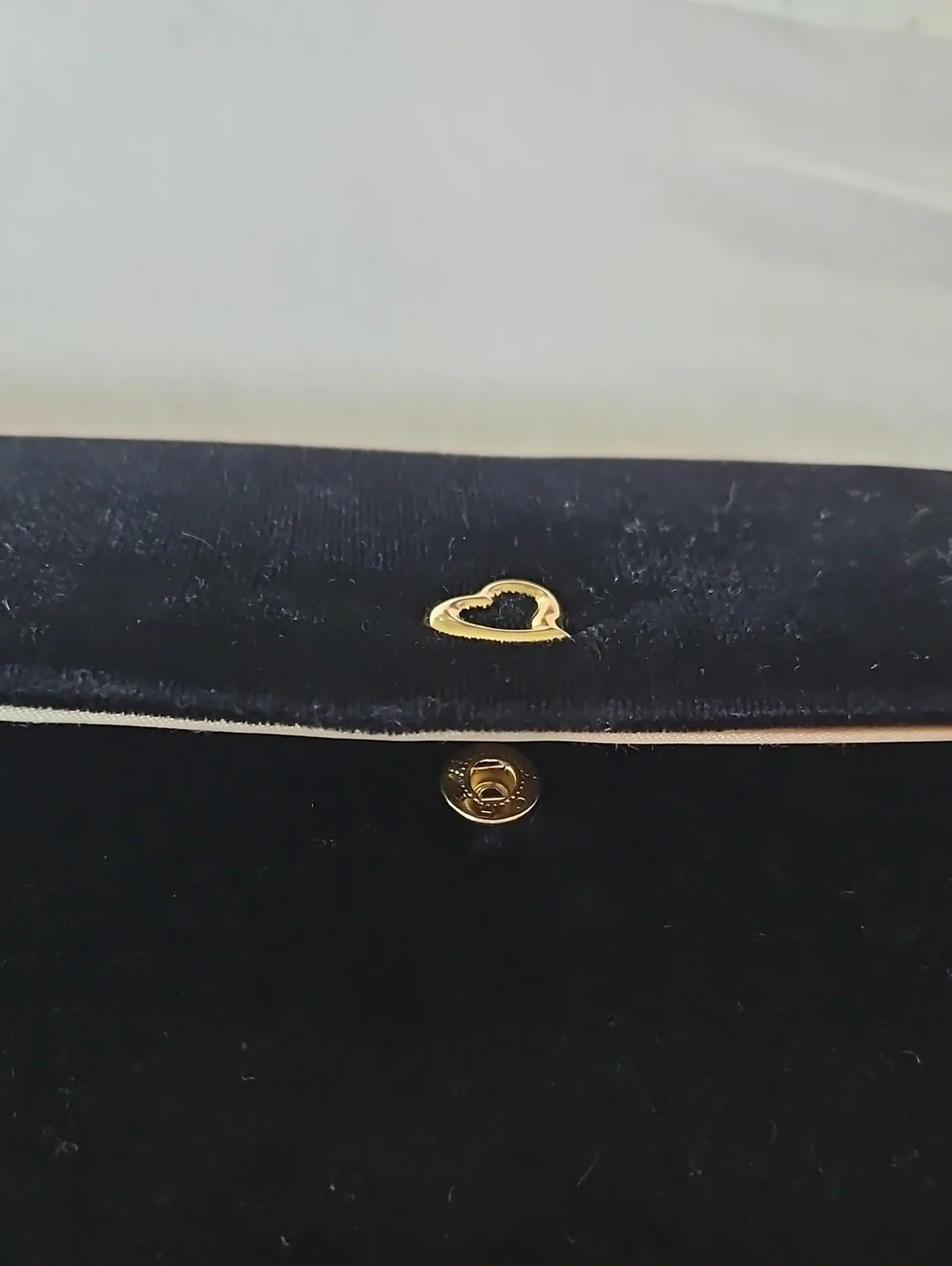Victoria Secret Elegant Black Velvet Clutch with Gold Accent